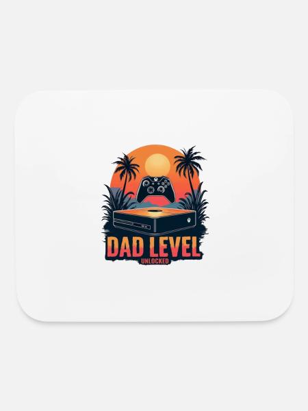Dad level unlocked - Mouse pad Horizontal - white - Front