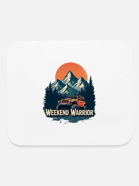 Weekend Warrior : Ready To Adventure - Mouse pad Horizontal - white - Front