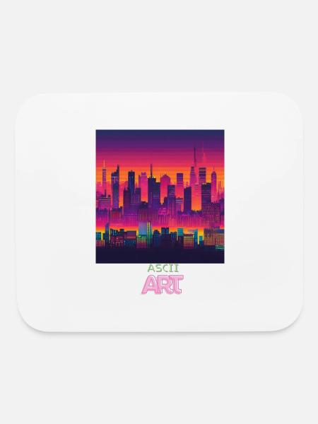 ASCII Art Cityscape - Mouse pad Horizontal - white - Front