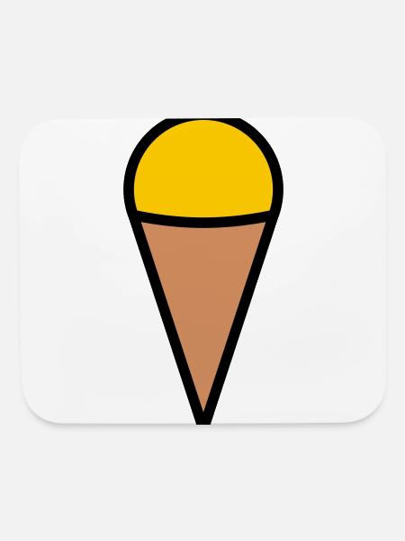 Minimal Ice Cream Cone Icon - Mouse pad Horizontal - white - Front