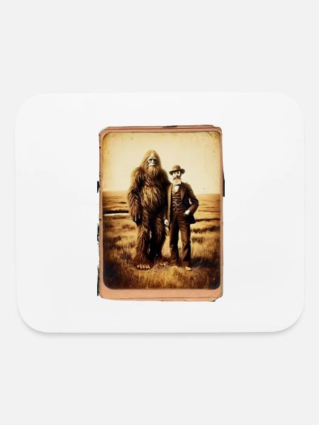 Vintage Bigfoot & Gentleman - Mouse pad Horizontal - white - Front