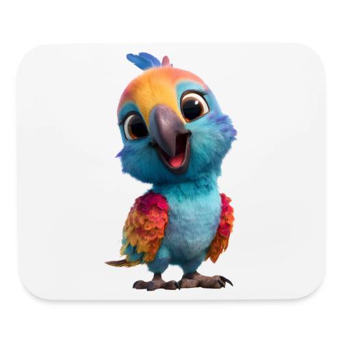 Colorful Cartoon Baby Parrot Design - Mouse pad Horizontal