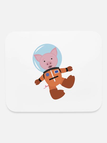 Pig In Space Suit - Mouse pad Horizontal - white - Front