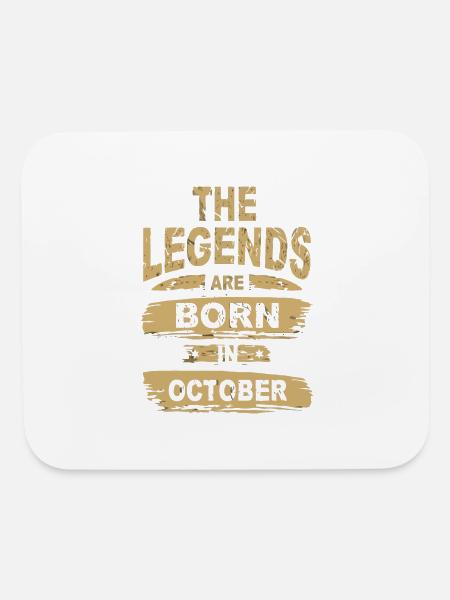 Legends are Born in October - Mouse pad Horizontal - white - Front
