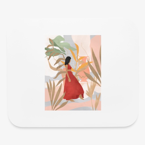 Red Dahlia summer flower - Mouse pad Horizontal