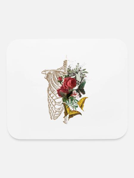Bones Skeleton and Botany - Mouse pad Horizontal - white - Front