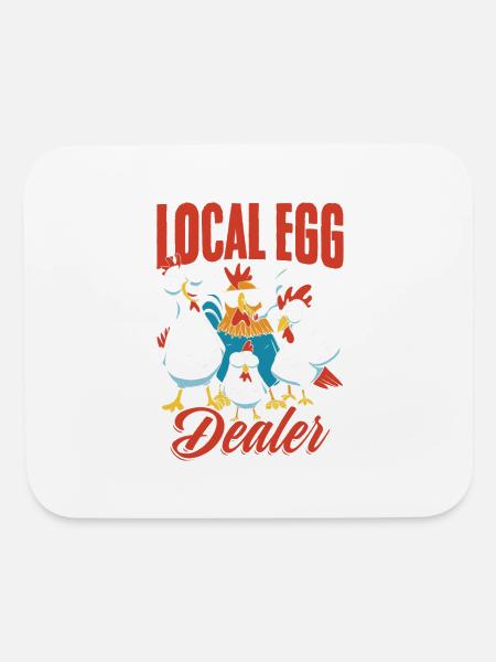 Funny Local Egg Dealer A Chicken Farmer Layer - Mouse pad Horizontal - white - Front