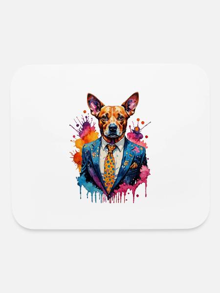Dog in suit - Mouse pad Horizontal - white - Front