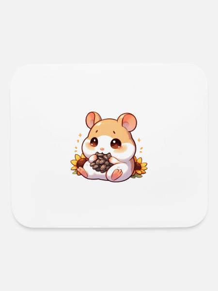 Sunflower Seeds & Hamsters - Mouse pad Horizontal - white - Front