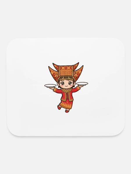 Red Ornate Headdress Dancer - Mouse pad Horizontal - white - Front