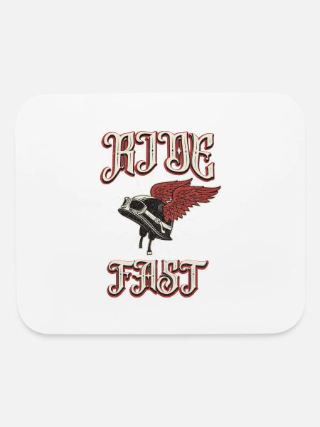 Ride Fast Biker - Mouse pad Horizontal - white - Front