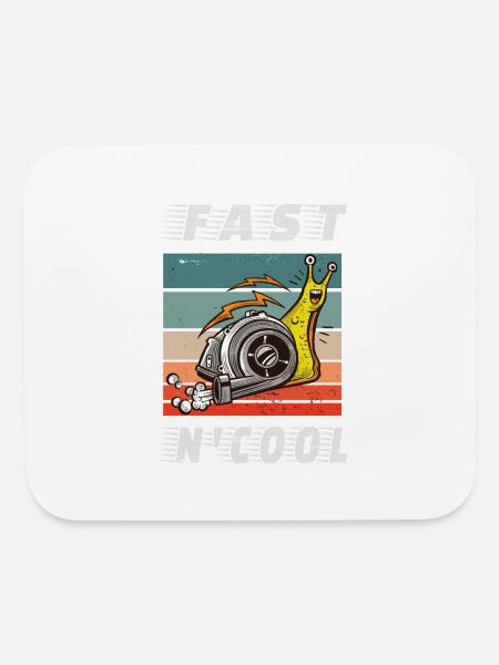 Fast And Cool Turbo Snail Fast N Cool - Mouse pad Horizontal - white - Front