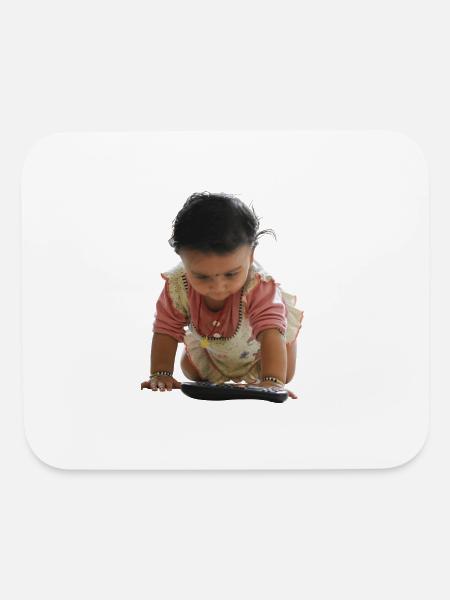 Tiny Explorer: Curious Baby with Remote - Mouse pad Horizontal - white - Front