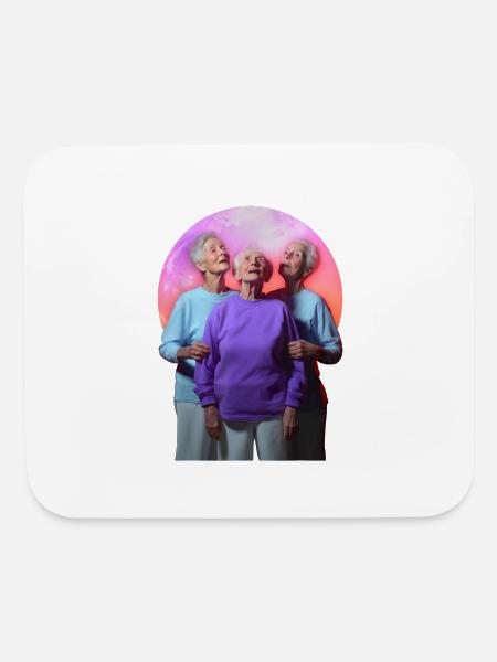 Granny Howling Moon Ladies - Mouse pad Horizontal - white - Front