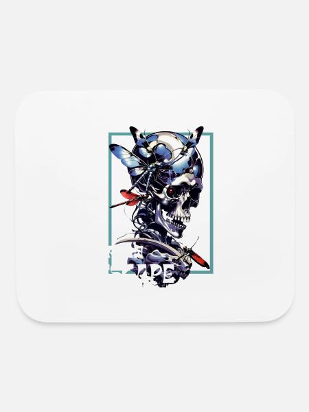 Vaporwave aesthetic dragon fly urban escape - Mouse pad Horizontal - white - Front