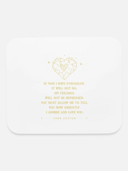 Romantic Quote Jane Austen - Mouse pad Horizontal - white - Front