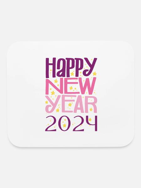 happy new year 2024 - Mouse pad Horizontal - white - Front