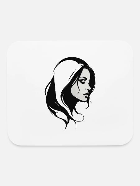silhouette of a woman - Mouse pad Horizontal - white - Front