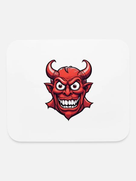 Halloween Demon Devil Head - Mouse pad Horizontal - white