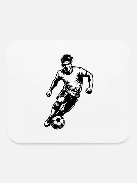 Fast Soccer Player With The Ball In Attack - Mouse pad Horizontal - white - Front