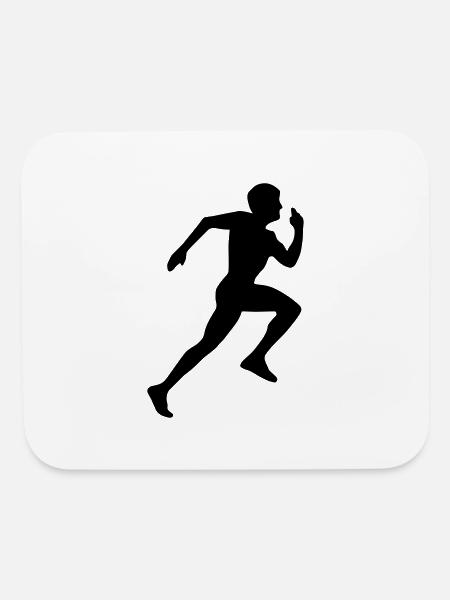 Runner Silhouette - Mouse pad Horizontal - white - Front