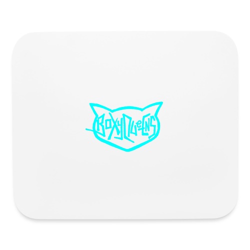 BoxyQueens Cat Logo. Original Logo (Blue) - Mouse pad Horizontal