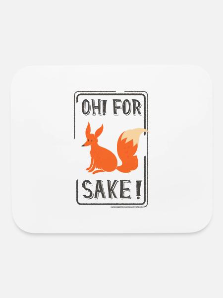 Oh No Sake Fox - Mouse pad Horizontal - white - Front