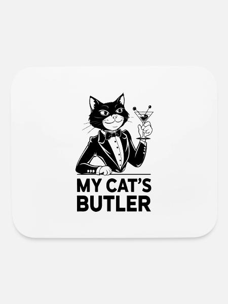 My Cat s Butler - Mouse pad Horizontal - white - Front
