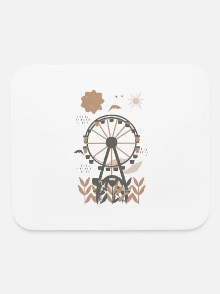 Abandoned Ferris Wheel Boho - Mouse pad Horizontal - white - Front