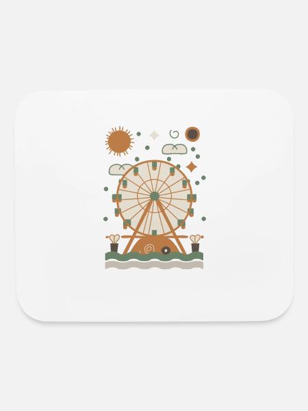 Ferris Wheel Carnival Fun Design - Mouse pad Horizontal - white - Front