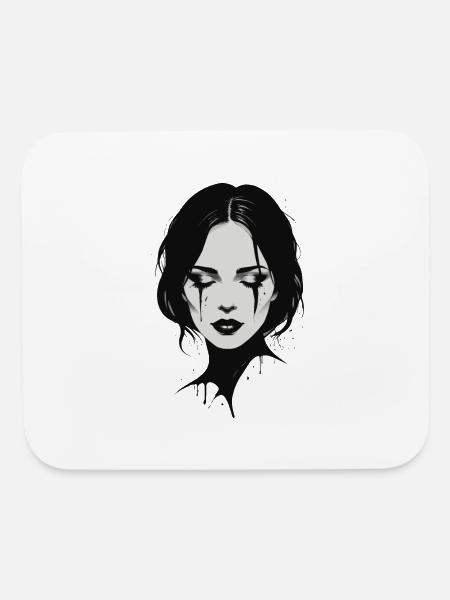silhouette of a woman - Mouse pad Horizontal - white - Front