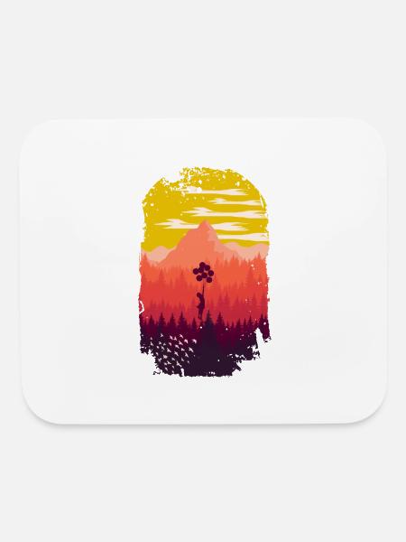 Nature Vintage Minimalist Pine Trees - Mouse pad Horizontal - white - Front
