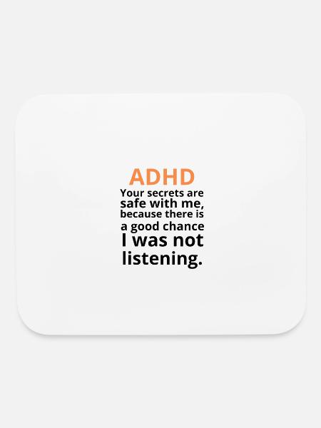 ADHD Quote - Mouse pad Horizontal - white - Front