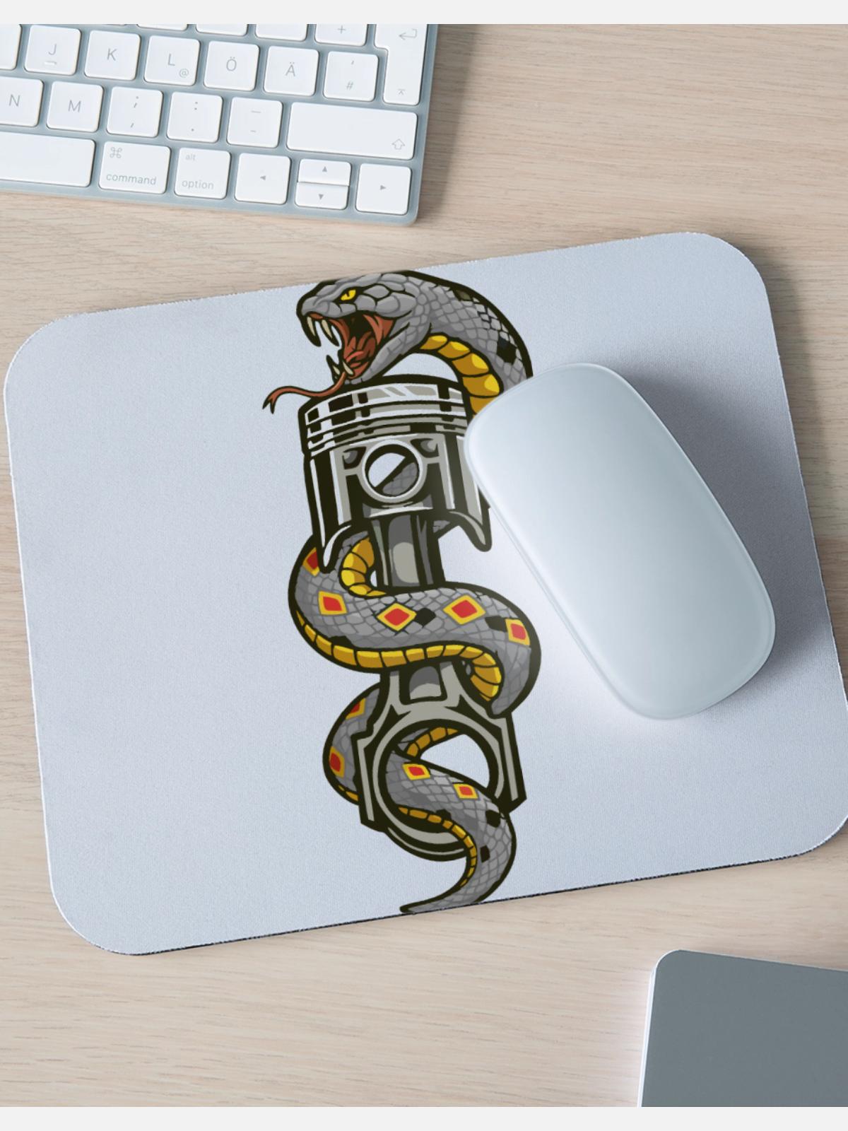 Serpentine Engine Glyph - Mouse pad Horizontal - white - Front