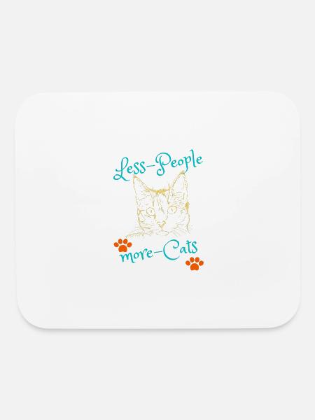 less people more cats - Mouse pad Horizontal - white