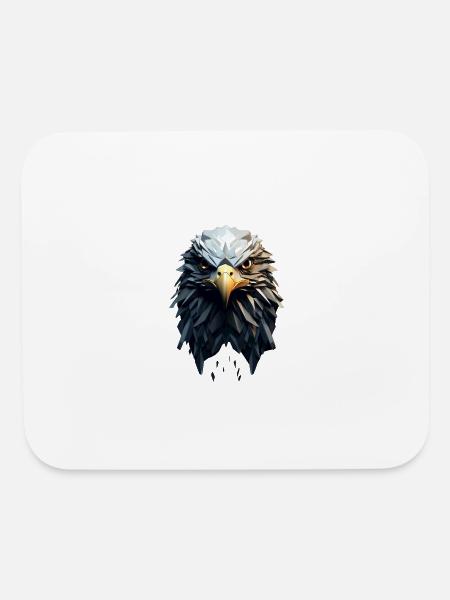 Geometric Eagle Animation - Mouse pad Horizontal - white - Front