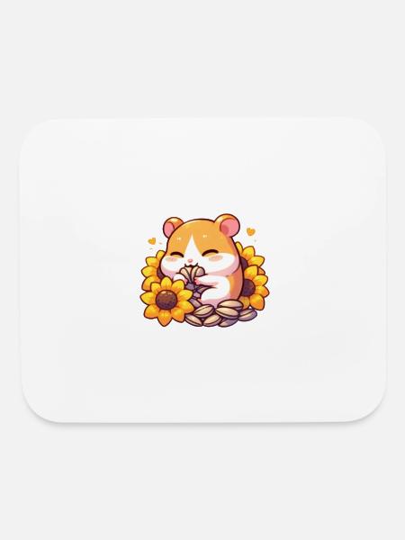 Sunflower Seeds & Hamsters - Mouse pad Horizontal - white - Front