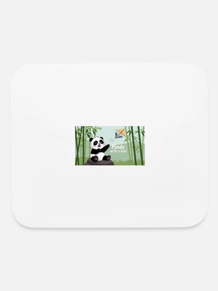 Cute Panda With a Kite - Mouse pad Horizontal - white - Front
