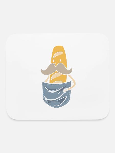 French Bread Baguette Bread Man - Mouse pad Horizontal - white - Front