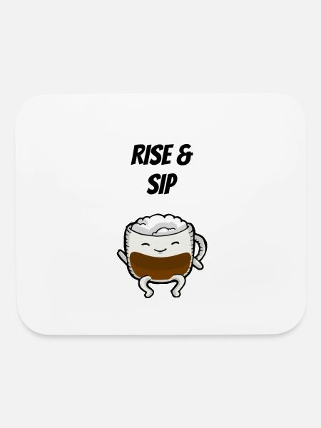 Rise And Sip - Mouse pad Horizontal - white - Front