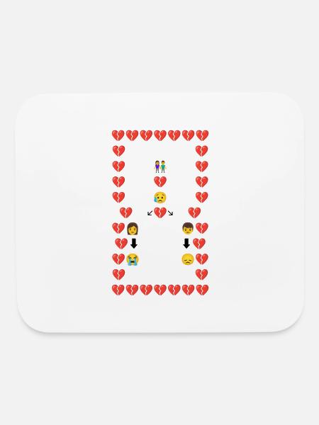 Sad and Broken Heart - Mouse pad Horizontal - white - Front