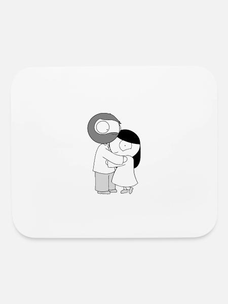 Hug Meh Happy - Mouse pad Horizontal - white - Front