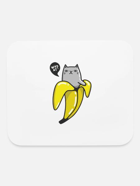 cat inside a banana - Mouse pad Horizontal - white - Front