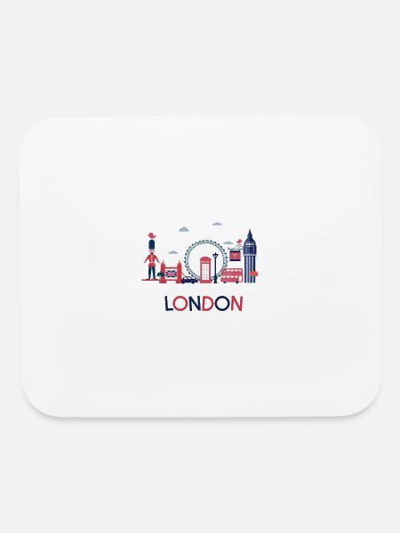 London Skyline Illustration Design - Mouse pad Horizontal - white - Front
