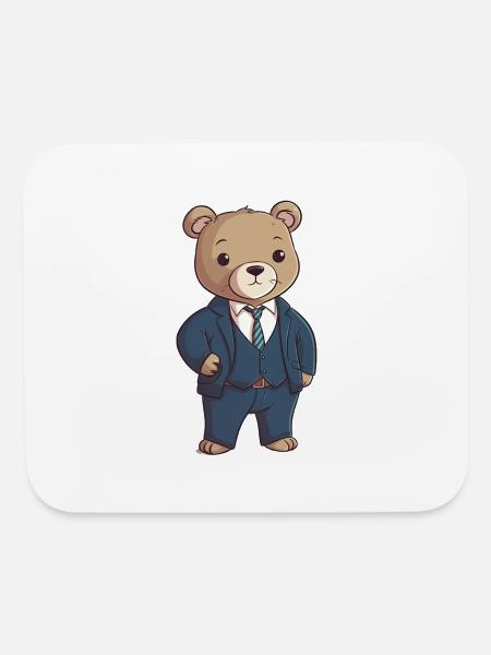 Bear in a Suit - Mouse pad Horizontal - white - Front