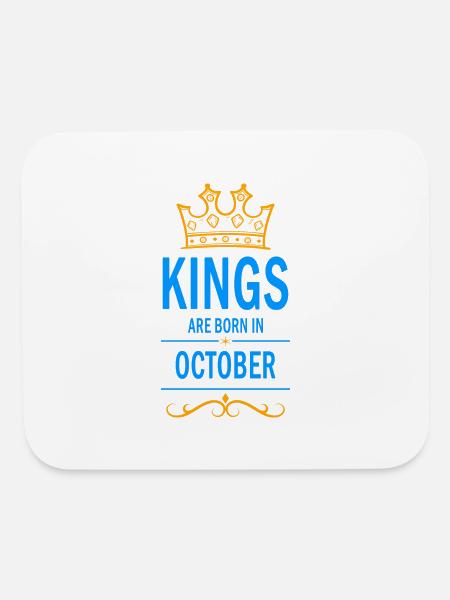 Kings are born in October - Mouse pad Horizontal - white - Front