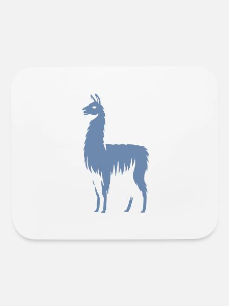 Llama silhouette - Mouse pad Horizontal - white - Front
