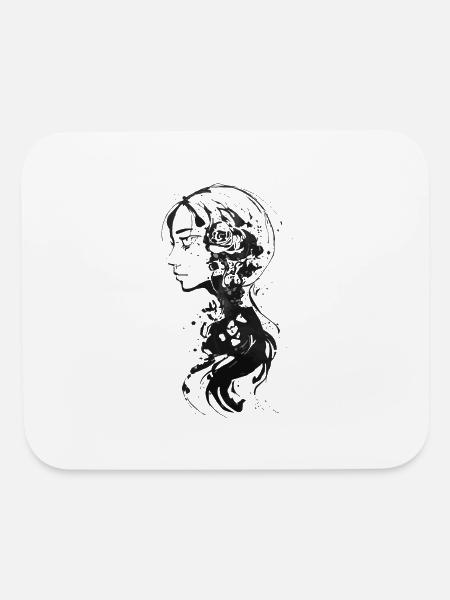 silhouette of a woman - Mouse pad Horizontal - white - Front