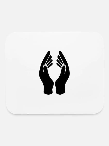 Hands Silhouette - Mouse pad Horizontal - white - Front