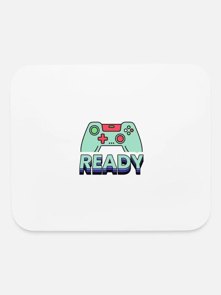 READY – Gaming Controller T-Shirt Design for Gamer - Mouse pad Horizontal - white - Front